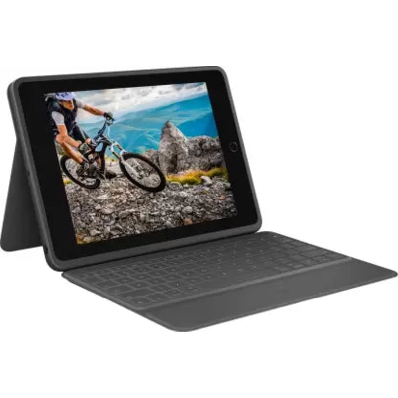 (Open Box) Logitech Rugged Folio, Smart Connector and Durable Spill-Proof Keyboard, 25.91 cm (10.2) Bluetooth Tablet Keyboard  (Grey)