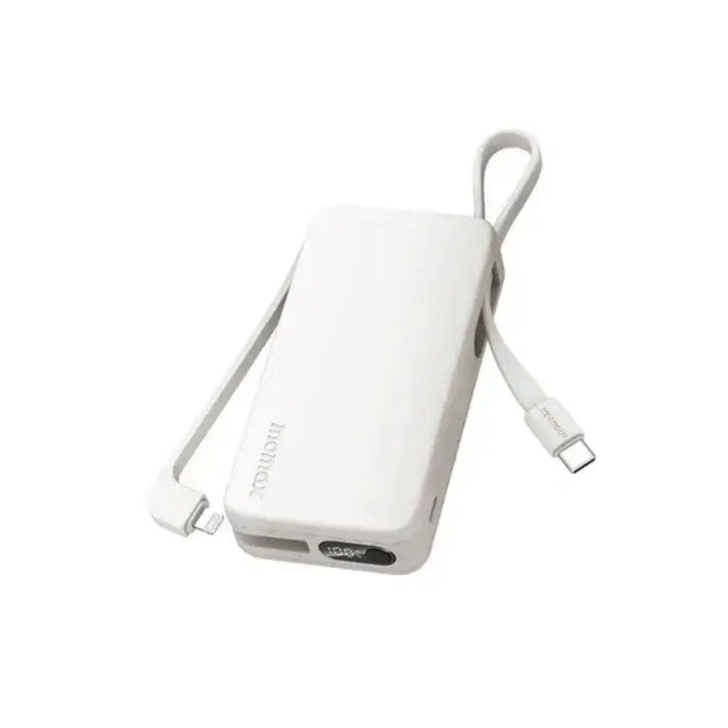 IP138MFIW | Momax 1-PowerVital+10000mAhBatteryPackwithBuilt-inUSB-CandLightningCable| White