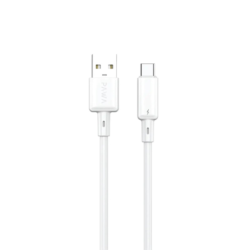 PW-BDC312AT-WH | PAWA Lite 3A USB-A to Type-C Quick Charging PVC Cable 1.2M PW122 | White