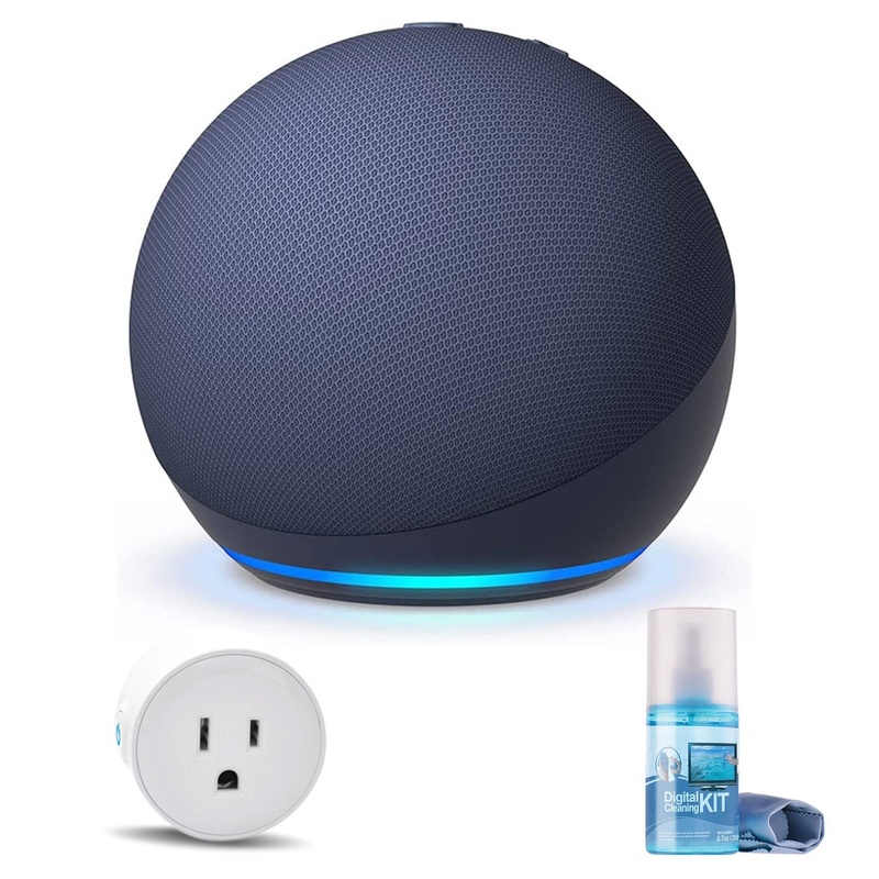 Amazon Echo Dot (5th Gen, 2022 Release) (Deep Sea Blue) with accessories