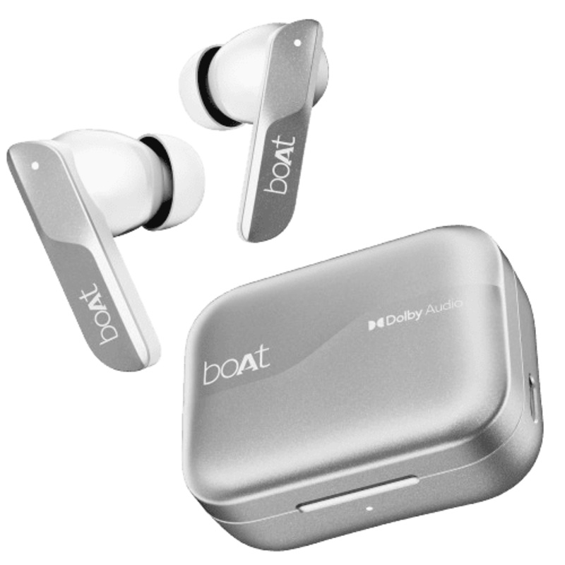 boAt Airdopes 800 | Dolby Audio | 4 Mics AI ENx Tech Titanium Drivers | Interstellar White