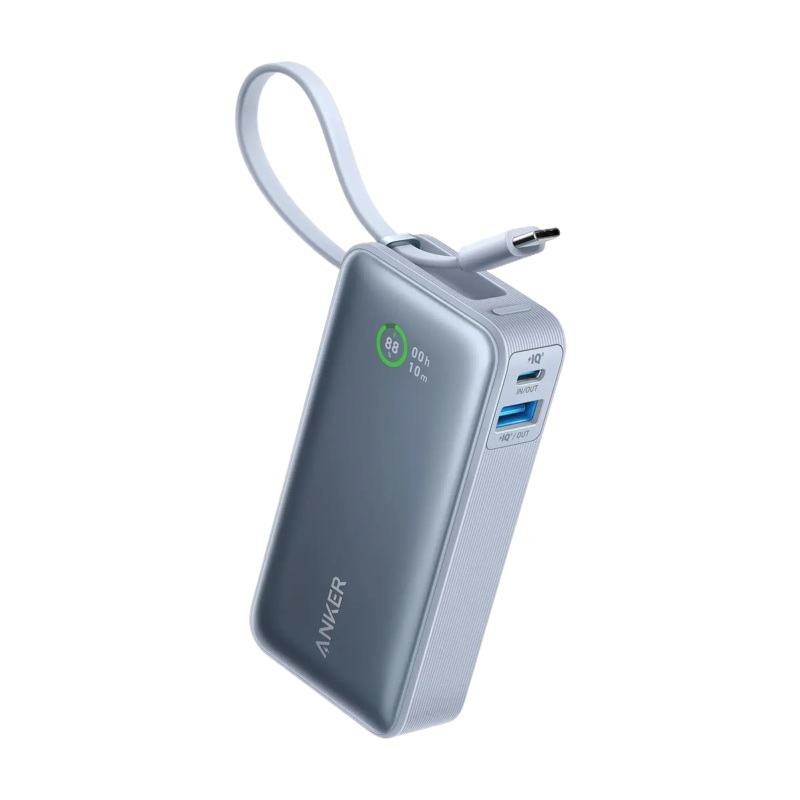 Anker Nano Power Bank (30W, Built-In USB-C Cable) 10000 PD -Blue A1259H31