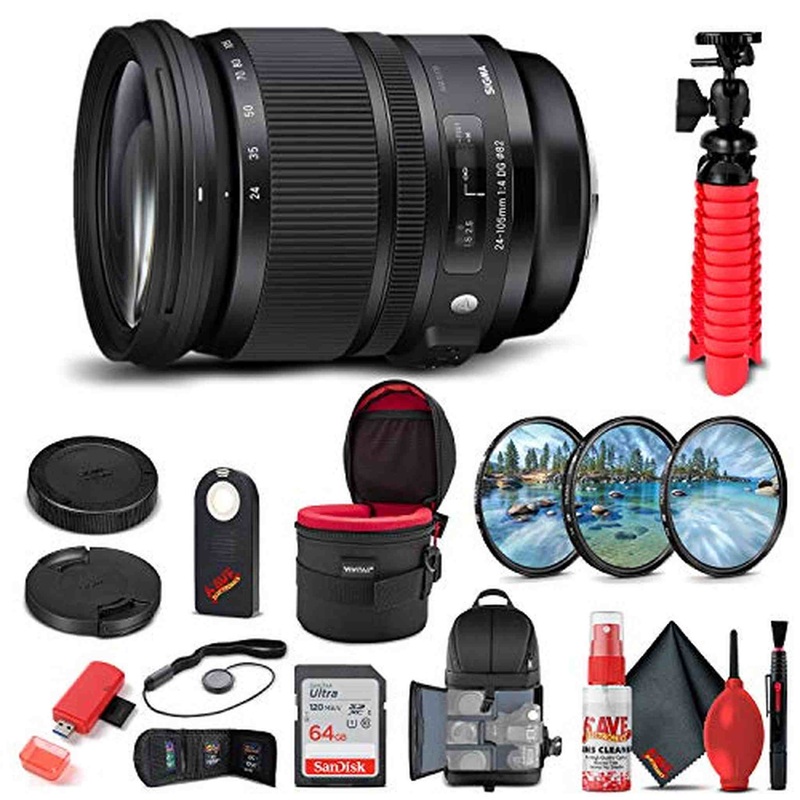 Sigma 24-105mm f/4 DG OS HSM Art Lens for Nikon F (635-306) Bundle