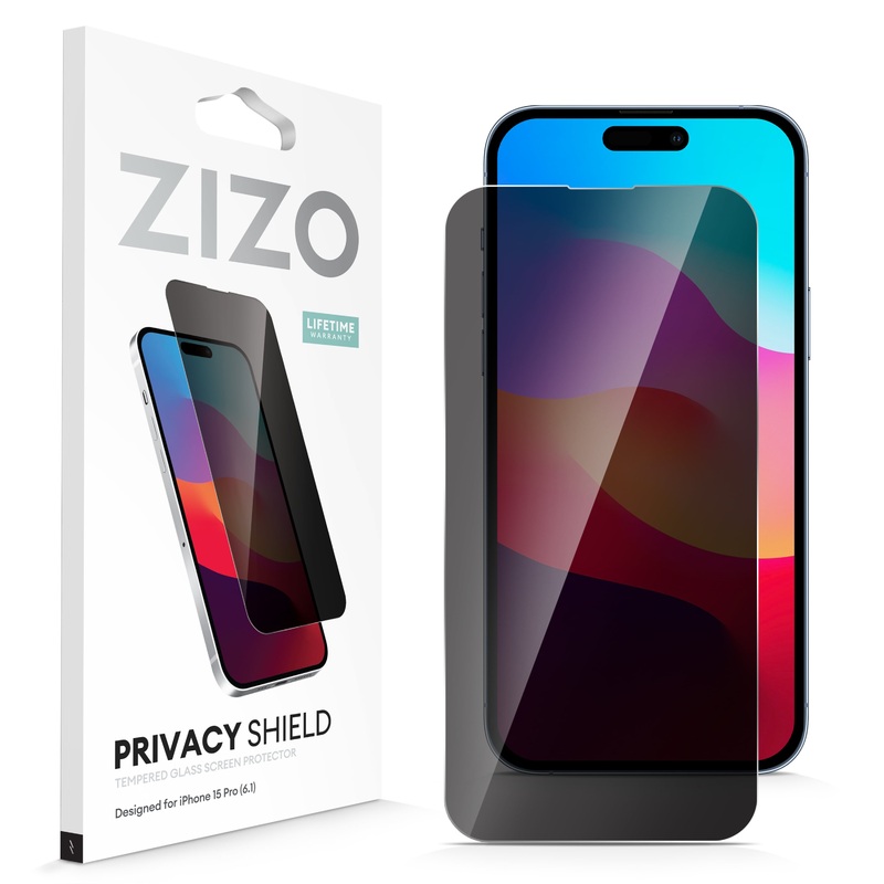 ZIZO PRIVACY Tempered Glass Screen Protector for iPhone 15 Pro – Privacy