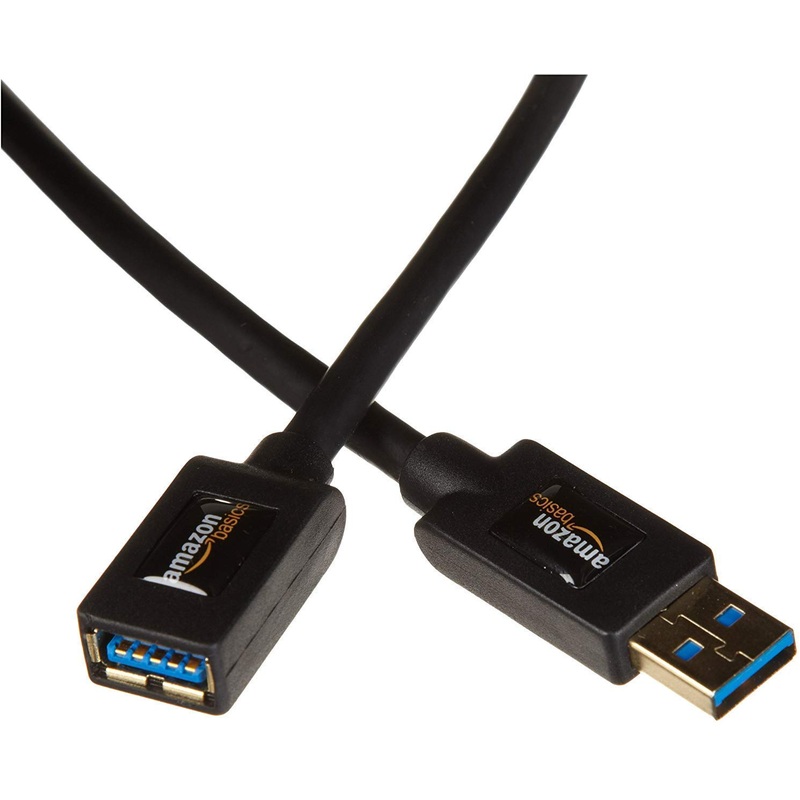 (Open Box) Amazon Basics USB 3.0 Extension Cable for Personal Computer, Printer – A-Male to A-Female – 6.5 Feet (2 Meters), Black
