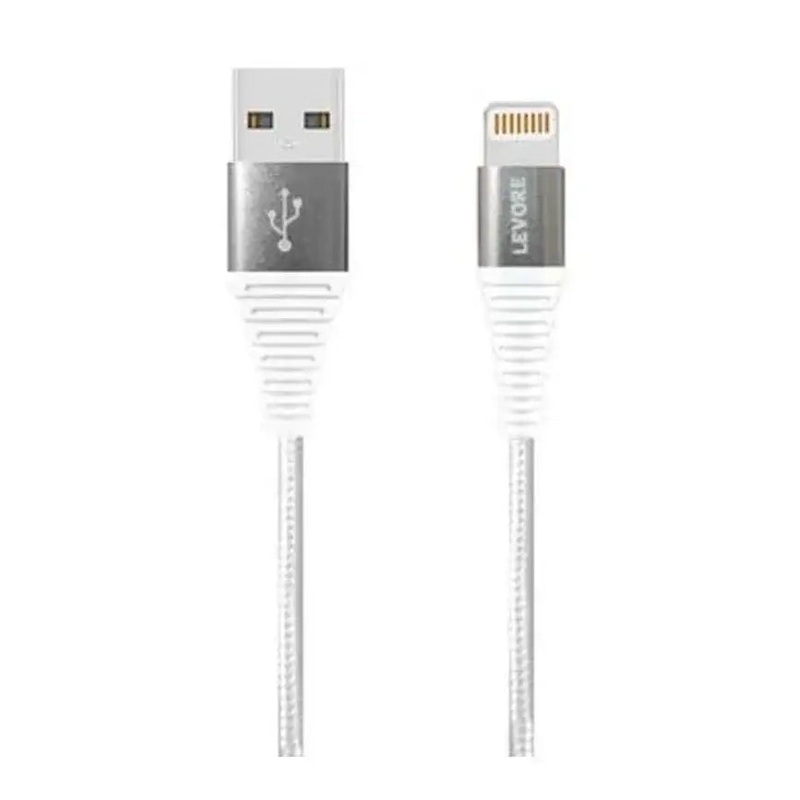 Levore 6FT Nylon Braided USB-A to Lightning Cable – White