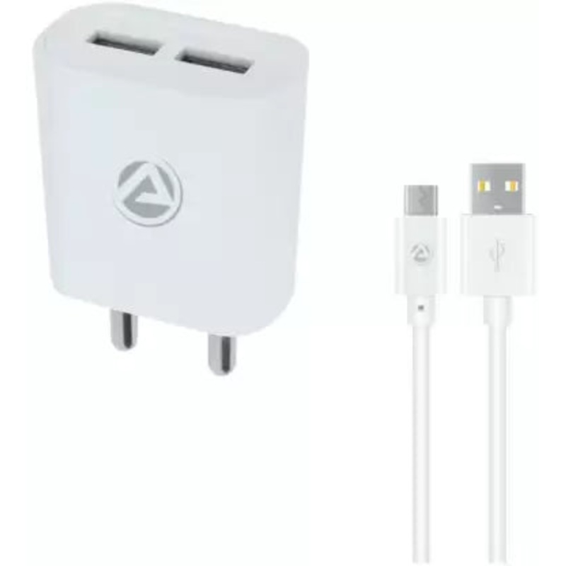 (Open Box) ARU 12 W 2.4 A Multiport Mobile Charger with Detachable Cable  (White, Cable Included)
