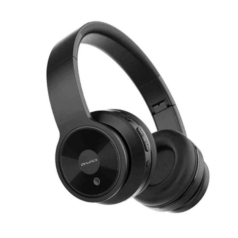 Awei Foldable Wireless Bluetooth Headphone – Black