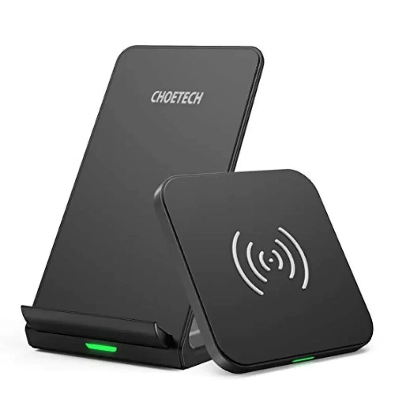 Choetech 10W Qi Wireless Charger Kit Phone Stand Black (T524-S) + 10W Qi Wireless Charger for Headphone Phone Black (T511-S)