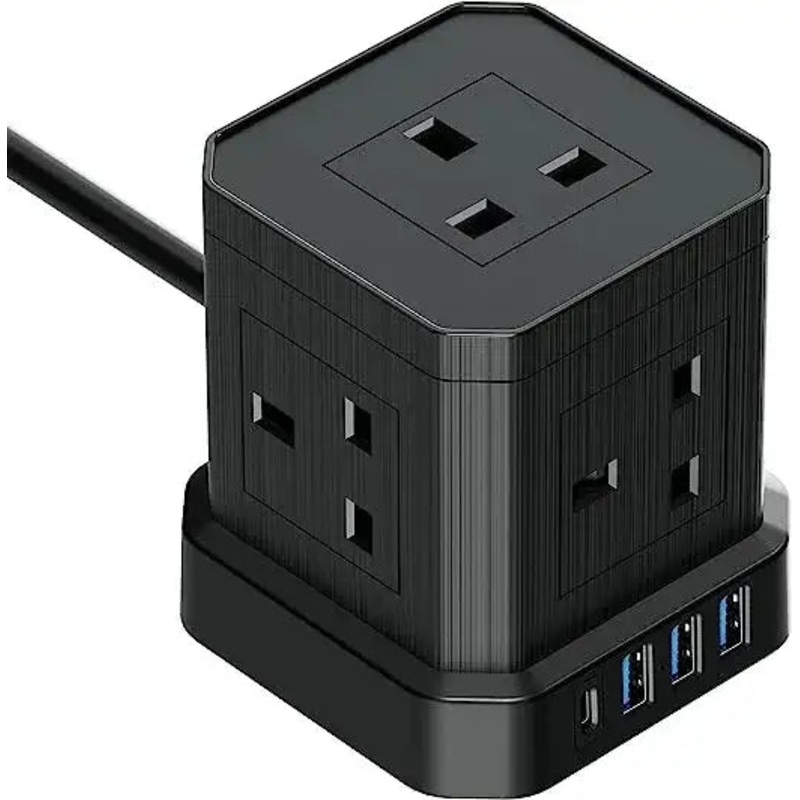 Choetech CUBE USB Power Strip 5 Outlets With 4 USB Ports Model: TP-VE4U5K