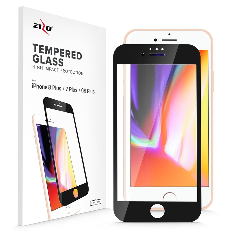 ZIZO TEMPERED GLASS Screen Protector iPhone 8 Plus / 7 Plus /6s Plus – Black