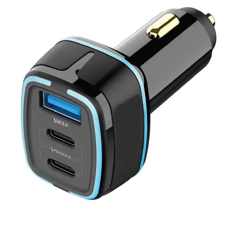 Porodo Multi-Port Car Charger QC3.0 20W + Dual PD 20W / 65W (PD-C2PD-BK0 – Black