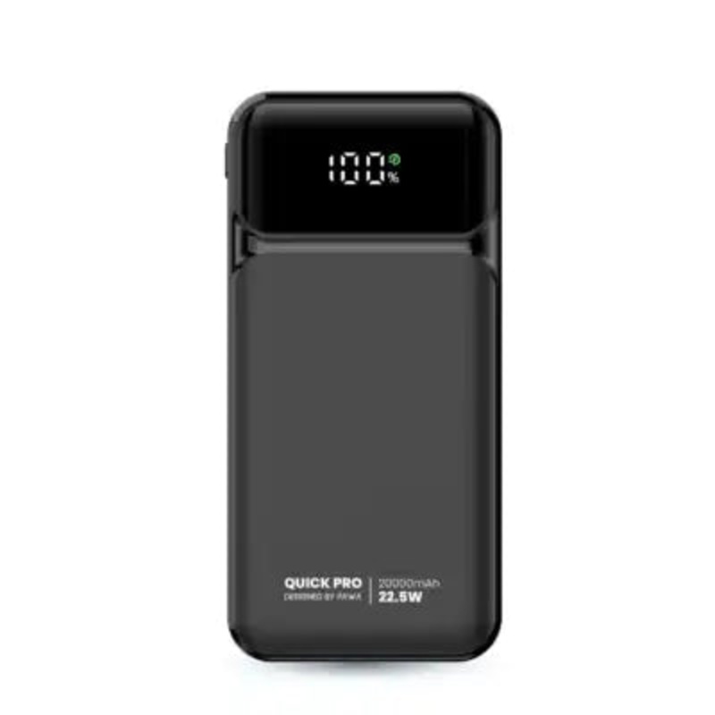 PW-PBQP20TT-BK | PAWA QuickPro P225 Fast Charging Powerbank With 20000mAh | Black