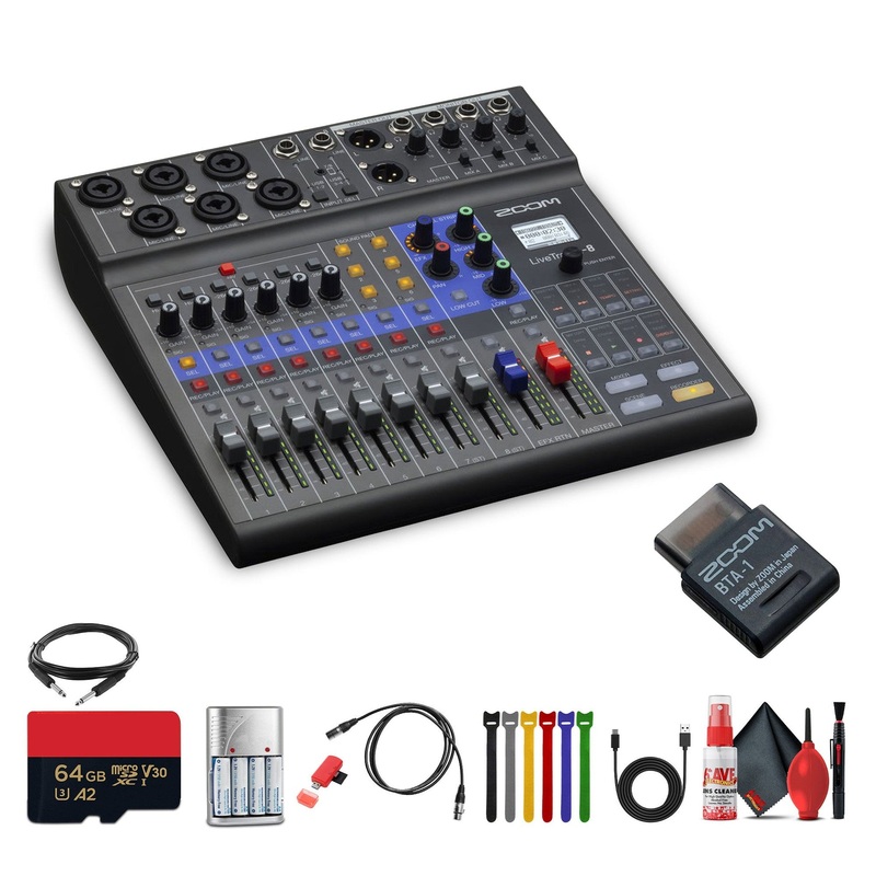 Zoom LiveTrak L-8 Portable 8-Channel Digital Mixer + XLR Female to Male Cable