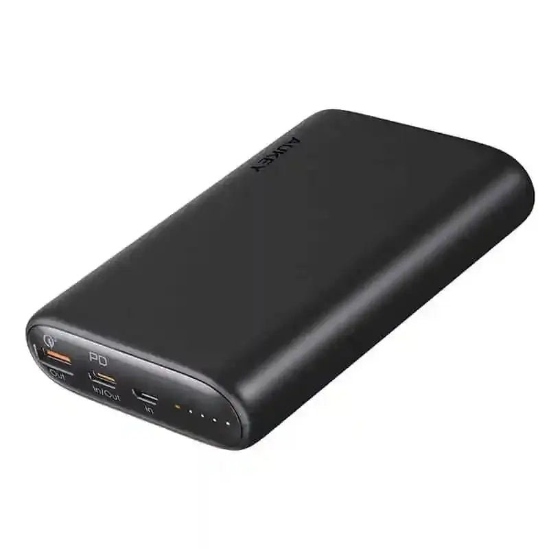 Aukey Essential 15000mAh Power Bank with 18W PD , Quick Charge QC 3.0 – Black