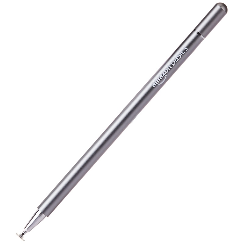 (Open Box) Amazon Basics Capacitive Stylus Pen for iOS&Android Touchscreen Devices,Fine Point Disc Tip,Lightweight Metal Body with Magnetic Cover,(Grey) Tablet
