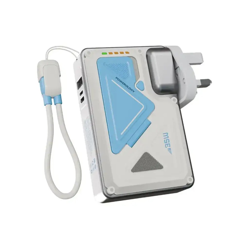 PPBCHA80-WH | Powerology 10000 Mah Wall Charge Magsafe Power Bank | White