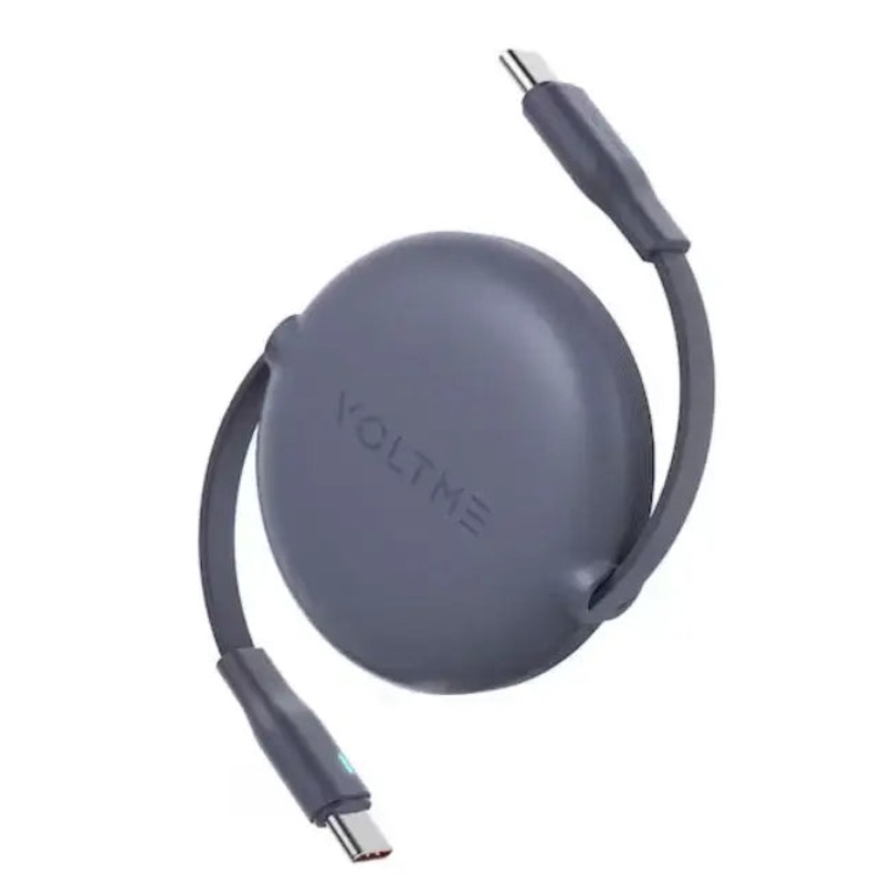 Voltme Powerlink YoYo Retractable Type-C to Type-C Cable – 100W 5A, 1M – Navy Blue