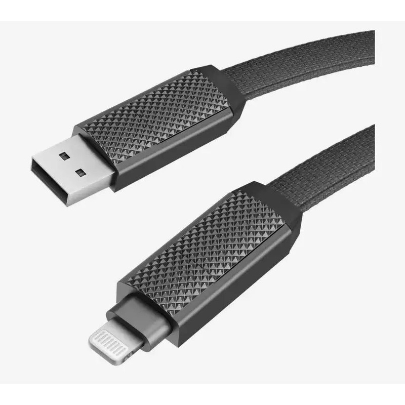 BAZIC GOCHARGE ALUCABLE, 4 IN 1 ALUMINIUM CHARGING CABLE WITH USB A/C INPUT AND USB C/LIGHTNING OUTPUT. 1M – BLACK