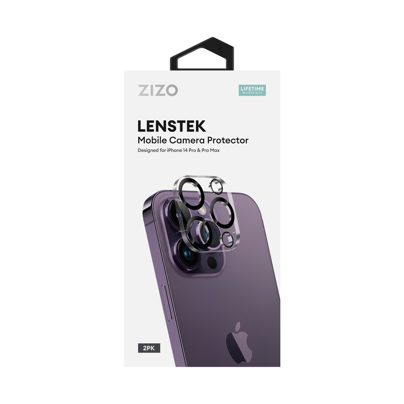 ZIZO LensTek iPhone 14 Pro / iPhone 14 Pro Max Camera Lens Protector (2 Pack) – Black