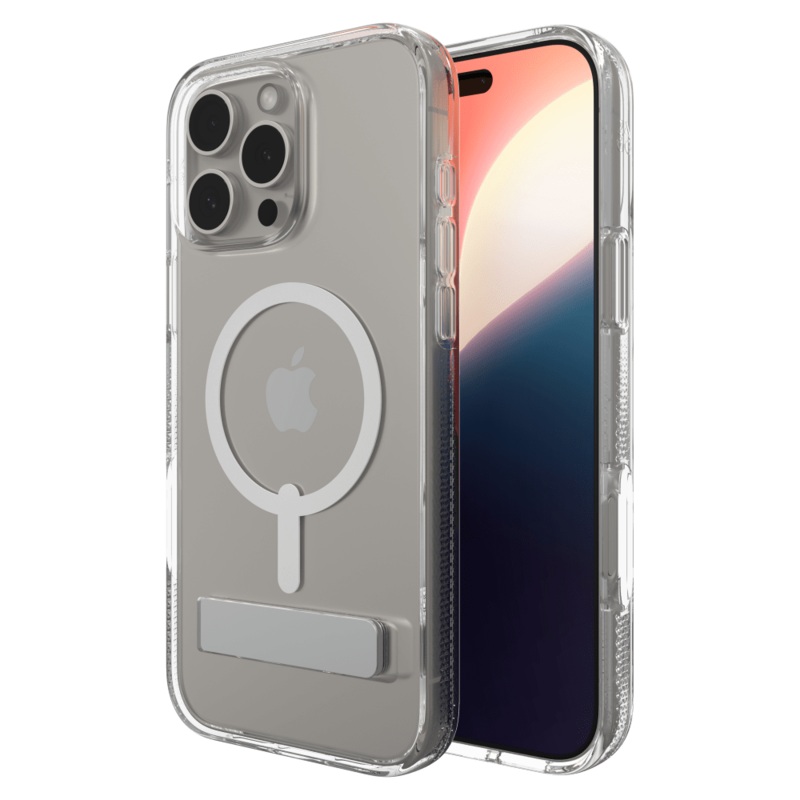 ZAGG Crystal Palace Snap MagSafe Case with Kickstand for Apple iPhone 16 Pro Max Clear