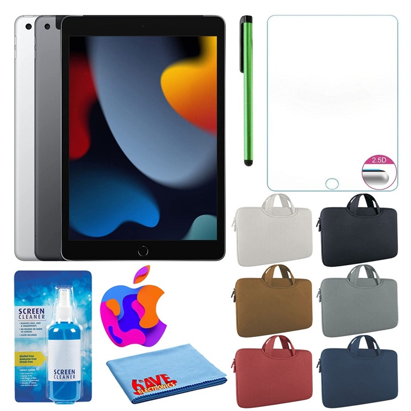 Apple 10.2 iPad (2021, 256GB, Wi-Fi, Space Gray) and Zipper Sleeve Bundle