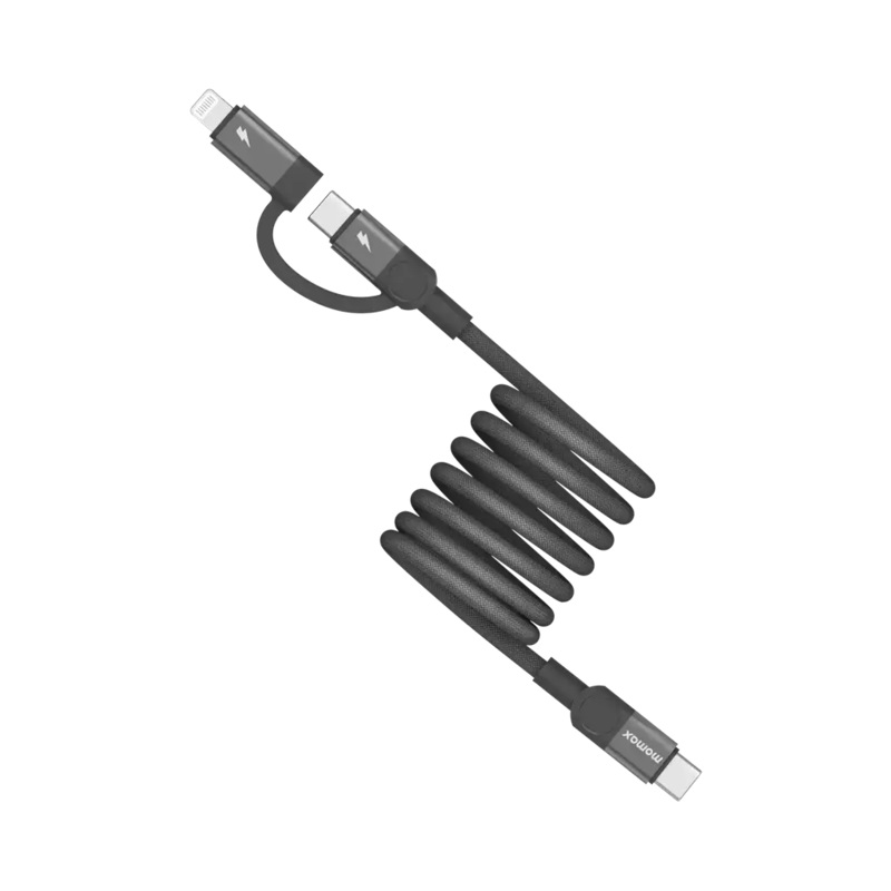 DL58D | Momax Mag.linkUSB-CtoC&LightningMagneticCable1m| Black