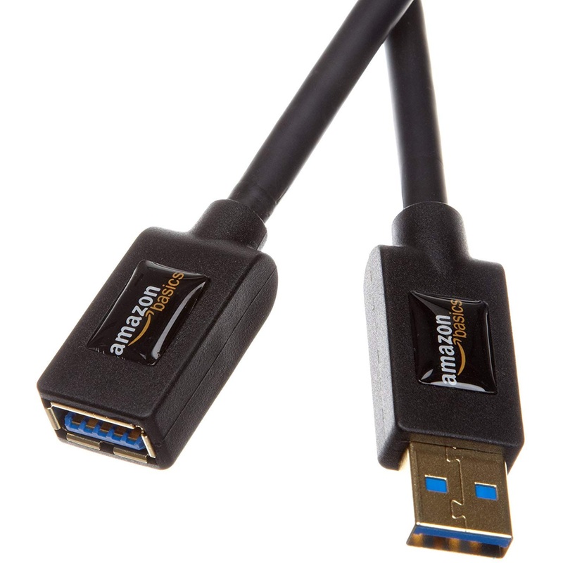 (Open Box) AmazonBasics USB 3.0 Extension Cable – A-Male to A-Female – 3.3 Feet (1 Meter),Black