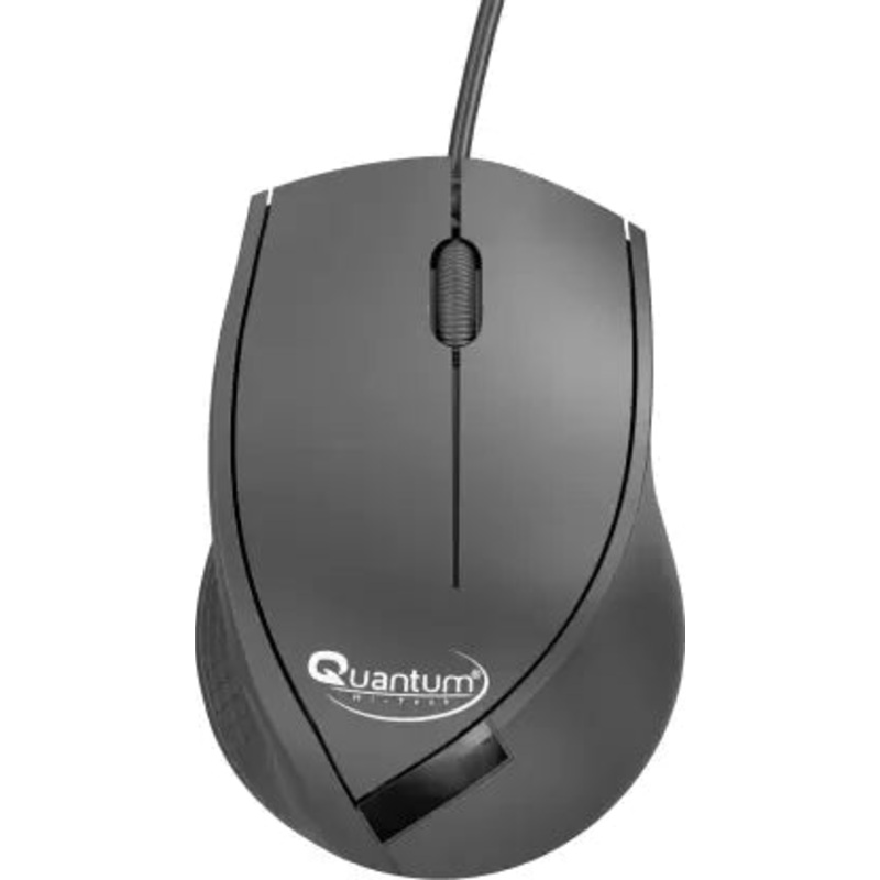 (Open Box) QUANTUM QHM251H 3-Button & 1 Scroller, USB 2.0 Mice Compatible for PC/ Laptop/ Tablet Wired Optical Mouse  (USB 2.0, Black)