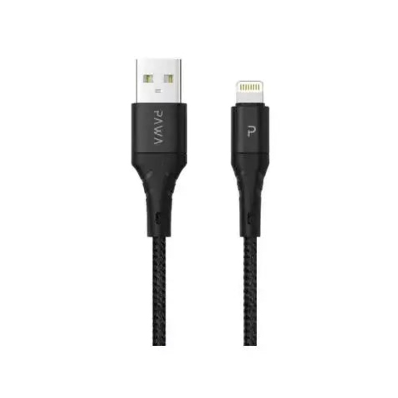pawa PW-2BDATOL-BK,Data Cable Braided 2 Meter USB A To LightningBlack