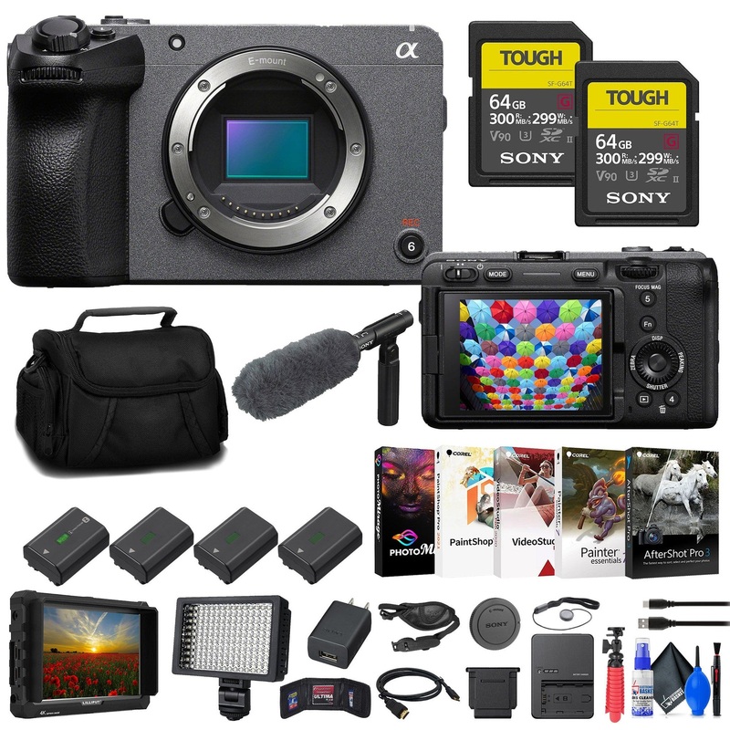 Sony FX30 Digital Cinema Camera + 4K Monitor + 2 x 64GB SF-G Tough Card + More