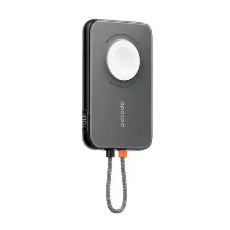 Porodo-PD-PBFCH027-BKPorodo 5000mAh Slim Powerbank Integrated Lightning Cable Black