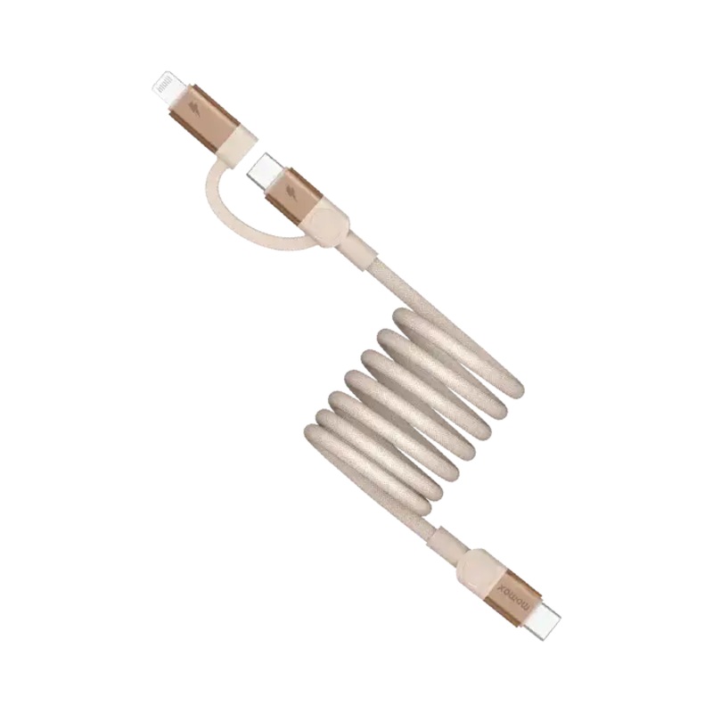 DL58L2 | Momax Mag.linkUSB-CtoC&LightningMagneticCable1m| DesertTitanium