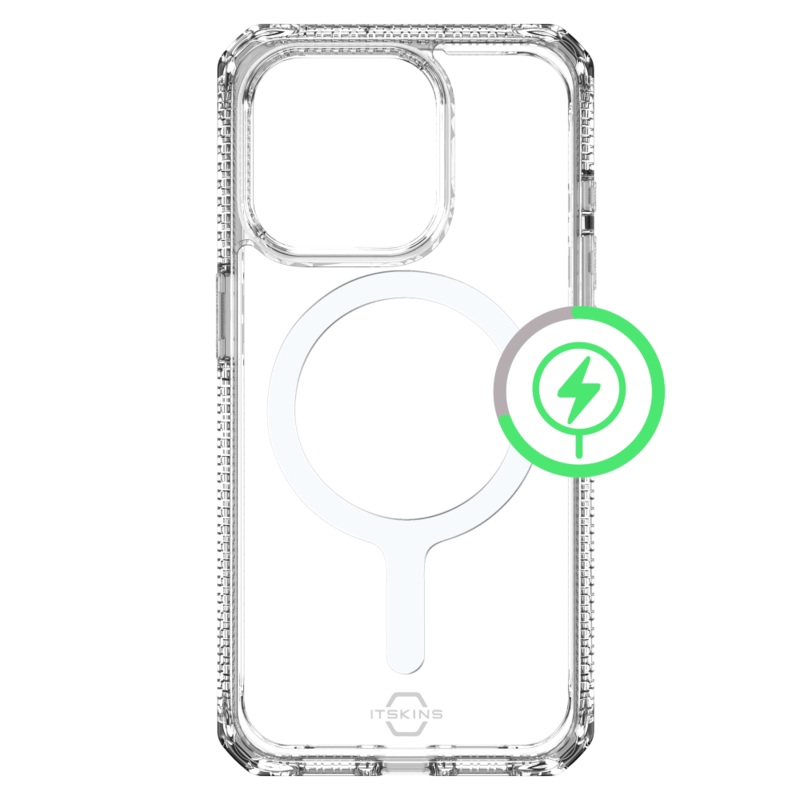 ITSkins Hybrid_R Clear MagSafe Case for Apple iPhone 15 Pro Clear