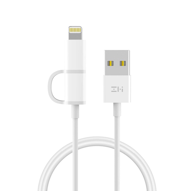 (Open Box) ZMI 2-in-1 Lightning and Micro-USB Combo Cable for iOS and Android, 3.3 ft/1 m, MFi Certified Charging and Data Sync for iPhone, iPad, iPod, and More
