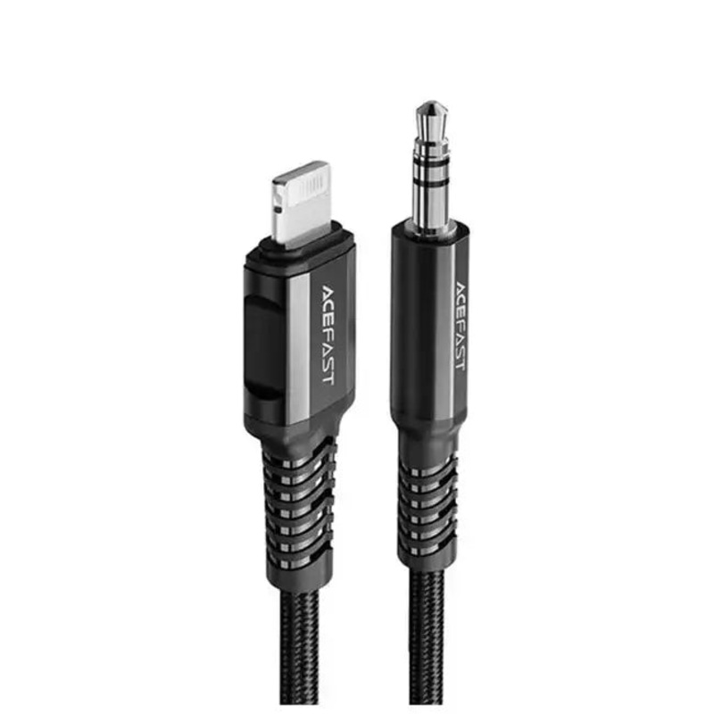 Acefast C1-06 Lightning To 3.5Mm Aluminum Alloy Audio Cable,1.2 M  Black