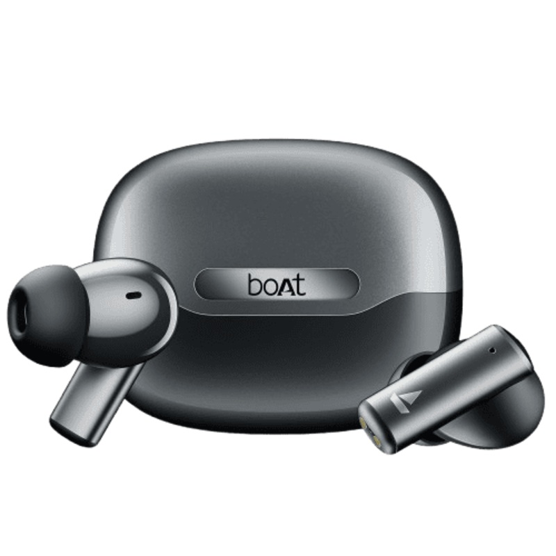boAt Airdopes Prime 701 ANC | 46dB Hybrid ANC | Obsidian Grey