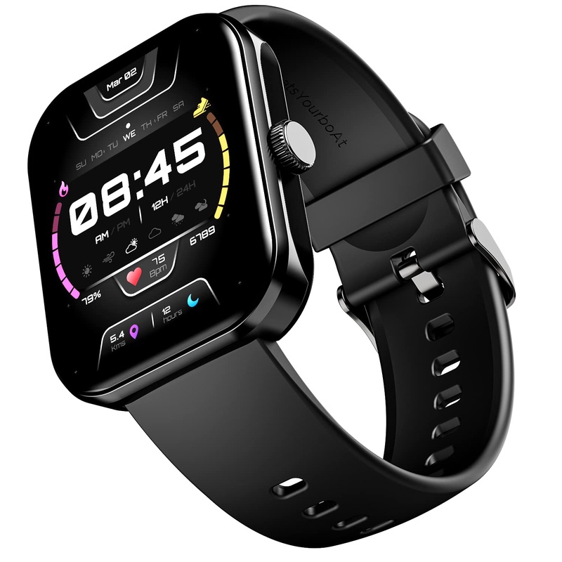 (Open Box) boAt Ultima Call Max Smart Watch w/ 2 Big HD Display, Advanced BT Calling, 100+ Sports Modes, 10 Days Battery Life, Multiple Watch Faces, IP68, HR & SpO2, Sedentary Alerts(Active Black)