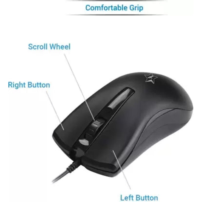 (Open Box) SmartBuy M3001 Wired Mouse USB 2.0 USB 3.0, Black