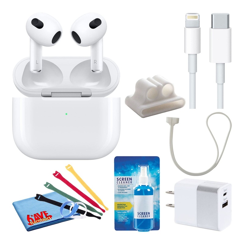 Apple AirPods with Lightning Charging (3rd Gen) with Cable Ties + 2-Chargers