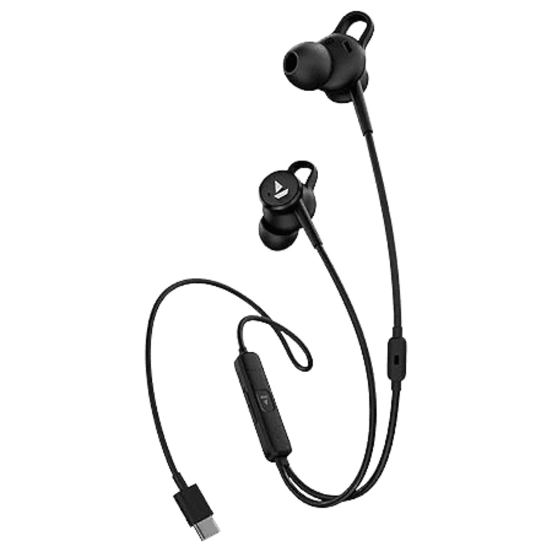 boAt Bassheads Wired Headset  | 122 ANC | Active Noise Cancellation | Type-c Interface | 13mm Drivers | Black