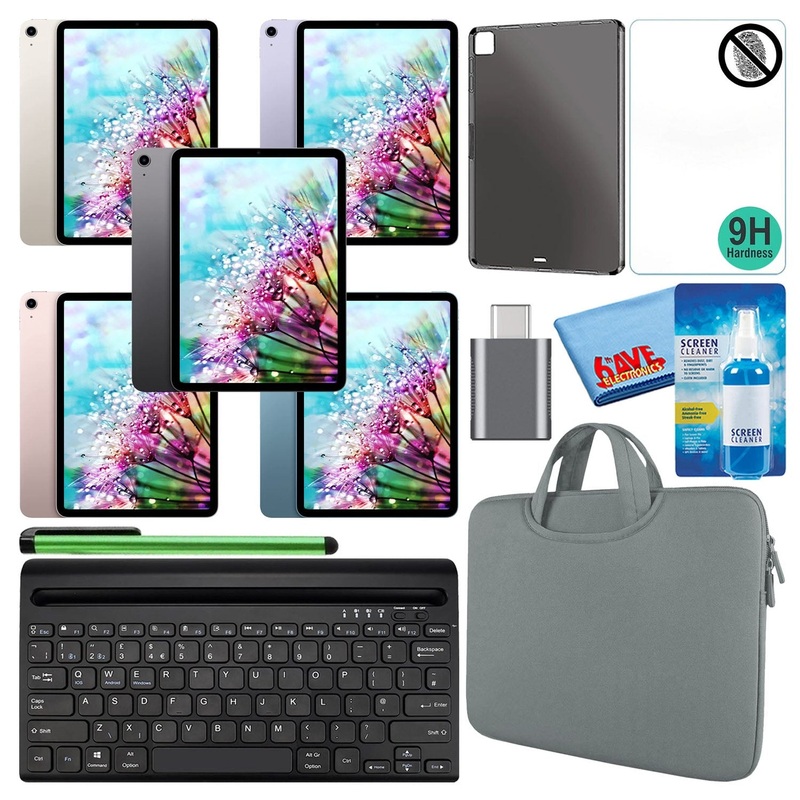 Apple 10.9 iPad Air (2022, 64GB/256GB, Wi-Fi) Bundle with Gray Sleeve