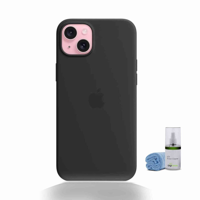 Apple iPhone 15 Plus Silicone Case – Black Bundle