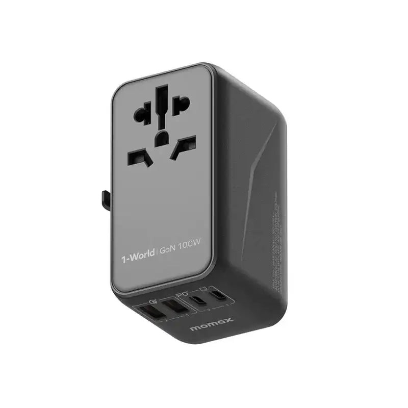 Momax 1-World Dreamer 100W GaN 4 Ports + AC Travel Adapter (Black) – UA10D