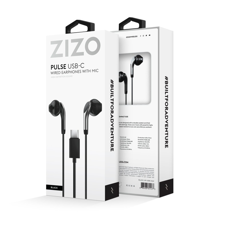 ZIZO Wired USB-C Headphones|Black