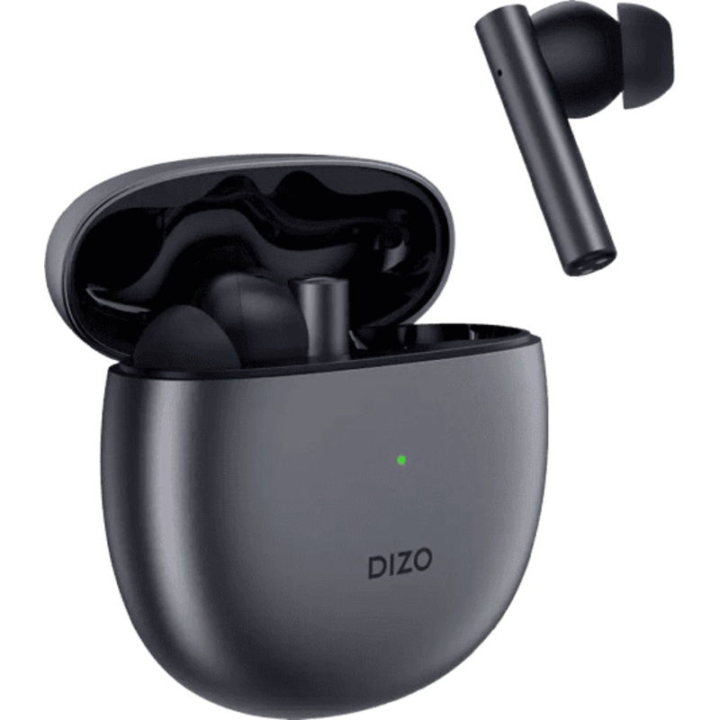 DIZO TechLife GoPods | True Wireles | Active Noise Cancellation | Bluetooth Headset | Smoky Grey