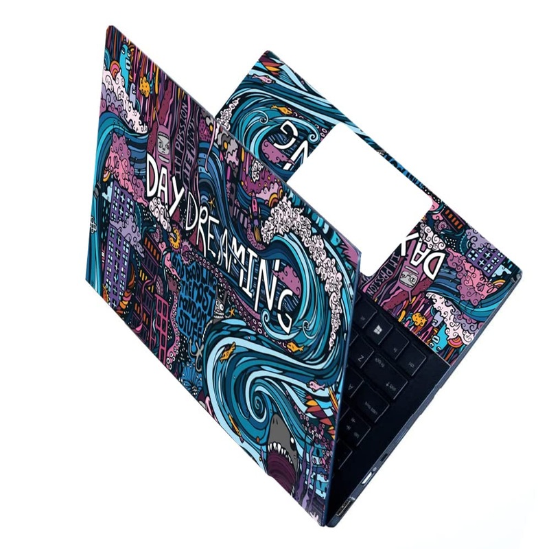 (Open Box) ANCIARY Full Body Laptop Skin Bubble-Free HD Quality Sticker For Laptops Upto 15.6 Compatible With Apple/Dell/HP/Lenovo/Acer/Asus/Sony (Dustproof|Waterproof|Scratchproof|Reusable) – Day Dreaming FLBK