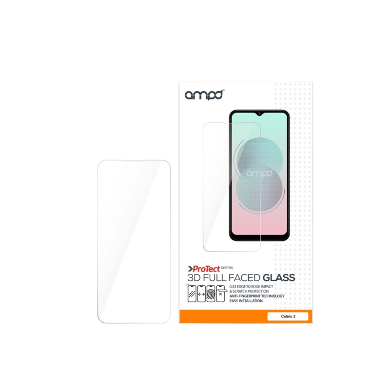 AMPD 0.33 Hardened Tempered Glass Screen Protector for Boost Celero 5G (Gen 3) Clear