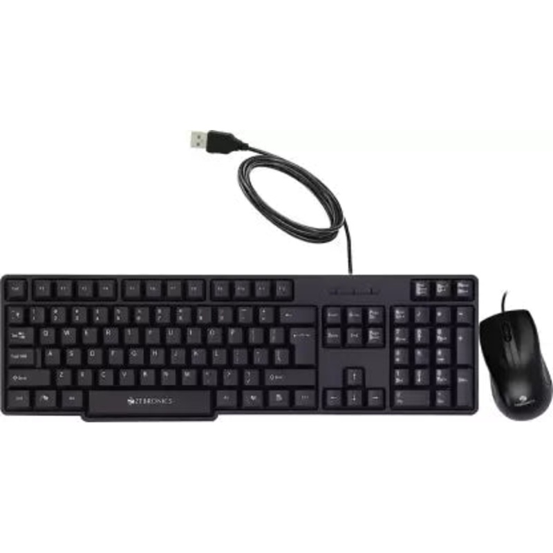 (Open Box) ZEBRONICS Zeb-Judwaa 750 Combo Wired USB Desktop Keyboard  (Black)