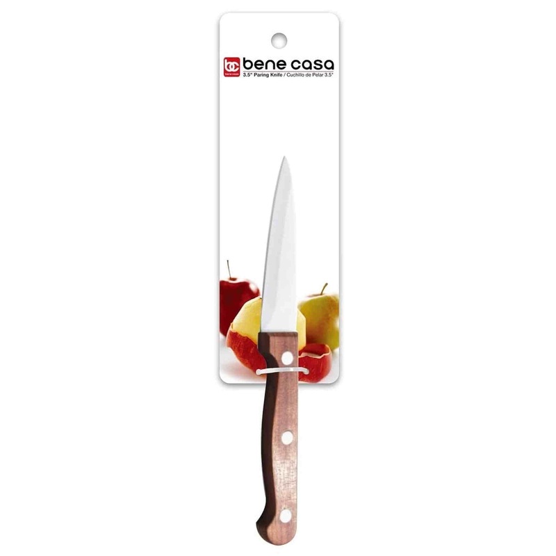 Bene Casa Chef Knife with rosewood handle, stainless steel blade, full tang and triple riveted handle 3.5 Paring Knife